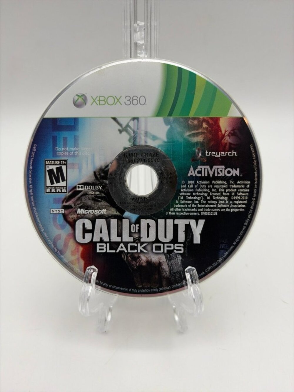 Call of Duty Black Ops Microsoft Xbox 360 Video Game Disc Only Tested Working